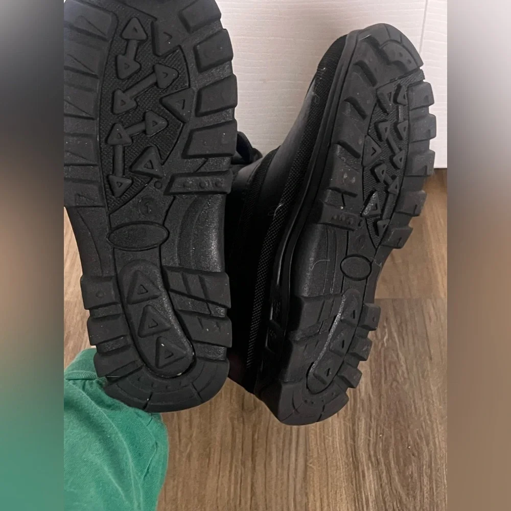 Kids Black Faux Fur Winter Snow Boots